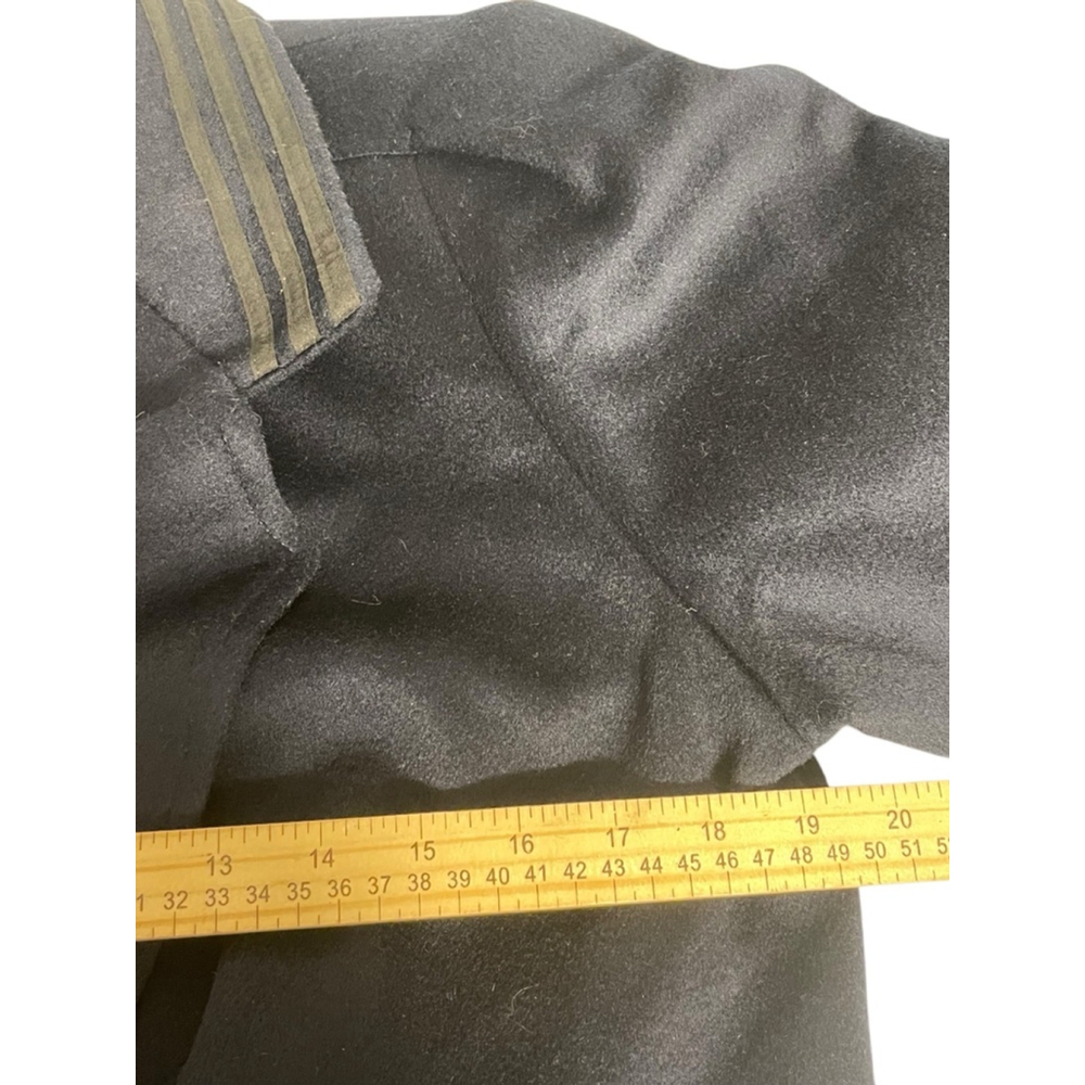 Size 8/10 ? Navy Blue Wool DonnyBrook vintage wool double breasted trench coat - Picture 4 of 12
